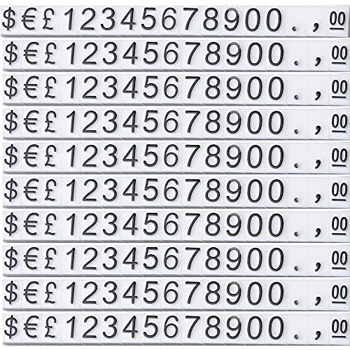 feedal Price Tags Cubos de visualización de precios Bloque de precio de venta de etiquetas de contador de números ajustables 170 piezas para joyería Reloj Anillo Dollar Precios Show Kit, Blanco