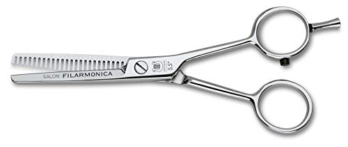 Filarmonica Tijeras de peluquería de esculpir el pelo tijera de peluquero profesional de acero inoxidable forjada en caliente alta resistencia 24 dientes 5,5"