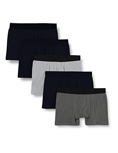 FM London Tagless Bóxer, Negro (Dark Assorted), Large (Pack de 5) para Hombre