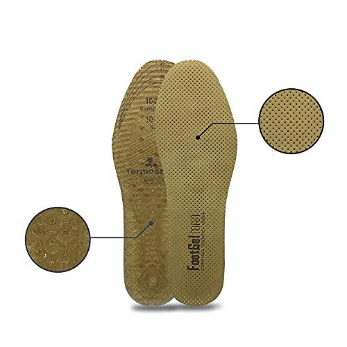 Footgel - Plantilla Extra cómoda de uso diario para hombre (Naranjo, 39-42)