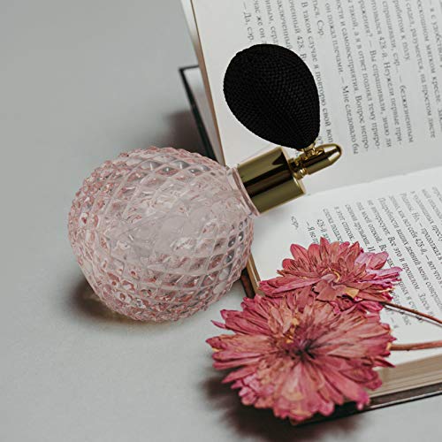 FRCOLOR - Botella de perfume de cristal 100 ml, botella de perfume vintage con pulverizador de bolas, botella de cristal vacía recargable botella atomizadora rosa, rosa (Rosa) - SZU40R10R2DG58N2JOS