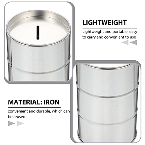 FRCOLOR Caja de Almacenamiento de Plata para Maquinilla de Afeitar Banco de Almacenamiento de Seguridad Cuchillas de Afeitar Caja Contenedor Hucha de Hojalata para Peluquería