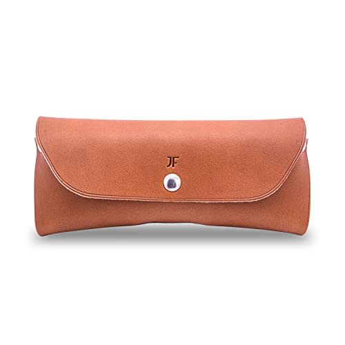Funda de cuero personalizada para gafas, regalo perfecto con monograma hecho a mano en Francia (Marrón)