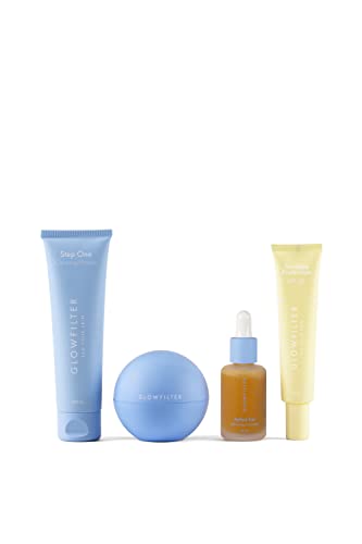 G Glowfilter Tag Your Skin - Best Sellers (Am+Pm + Perfect Tan + Invisible Protection + Step One) | Crema Oxigenante de Día y Noche Protector Solar Facial Autobronceador Concentrado y Limpiador Facial
