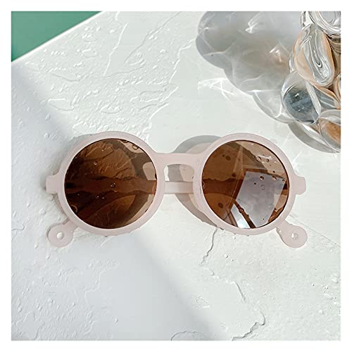 gafas de sol Niños Boys Girls Lindo Leopardo Doble Color Oso Dibujos Animados Forma Redondo Gafas de sol Niños Vintage Gafas de sol UV400 Protección Classic ( Objektiv-Farbe : Lotus root starch )