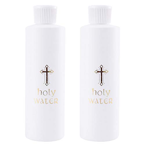 GARNECK Botella de Agua Bendita de 2 Piezas Botella de Agua Bendita Católica Cristiana de Plástico con Tapa Abatible para Iglesia