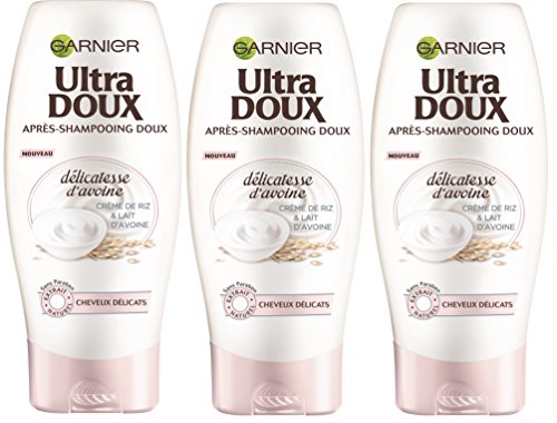 Garnier - Ultra Soft harina de avena La delicadeza - Champú cabellos delicados 200ml - Conjunto de 3