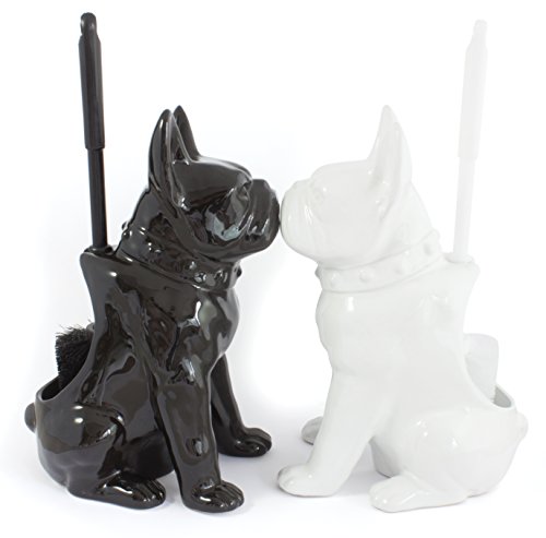 GELCO Design Dog - Escobillero de baño, cerámica, Blanco, 15 x 20 x 29 cm