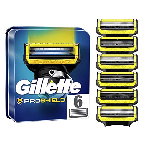 Gillette ProShield Cuchillas de Afeitar Hombre, Paquete de 6 Cuchillas de Recambio