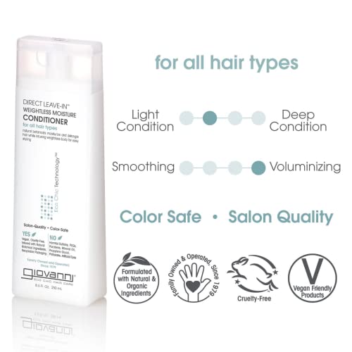 Giovanni Direct Leave-In Conditioner, Weightless Moisture, 8.5-Ounce Containers