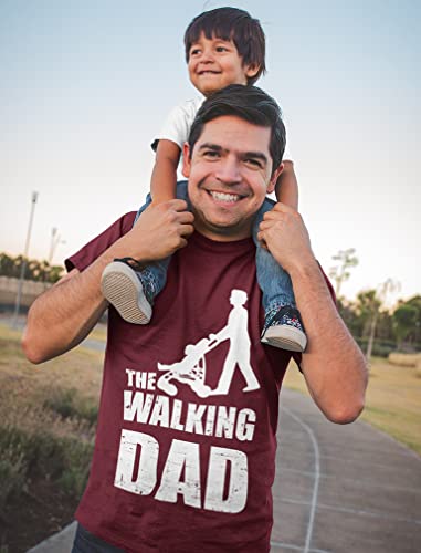 Green Turtle T-Shirts Regalo Padre Dia del Padre Regalos Camiseta Papa Regalo para Futuro Papa Regalos Originales para Padres Primerizos The Walking Dad Medium Burdeos