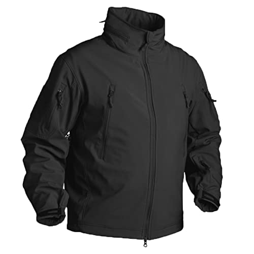 HANTONGHAO Chaqueta de lana militar de invierno para hombre Chaqueta de camuflaje militar impermeable táctica de cáscara blanda Ropa de Airsoft Cortavientos Multicam - Negro, M