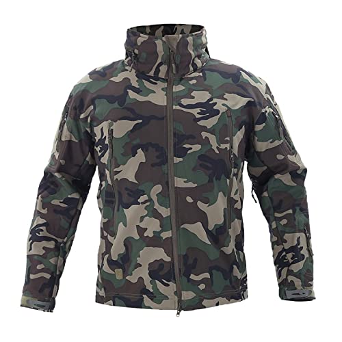 HANTONGHAO Chaqueta de lana militar de invierno para hombre Chaqueta de camuflaje militar impermeable táctica de cáscara blanda Ropa de Airsoft Cortavientos Multicam - Negro, M
