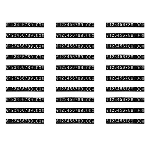 Heaviesk 420PCS Todo en 鈧? Precio de Muestra Kit de Cubos Tienda en Tienda Mostrador de Precios de Venta Pantalla de Cubos Negros Etiquetas de Precios Digitales en Blanco