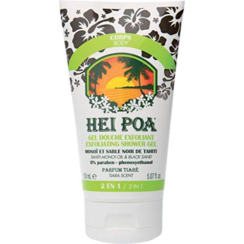 Hei Poa, Gel Exfoliante corporal con Arena Negra de Tahití - 150 ml.