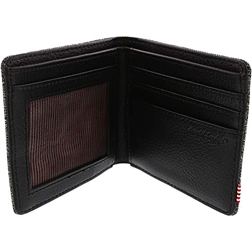 Herschel Supply Co. Cartera para hombre Negro Raven Crosshatch/Cuero sintético negro Talla única