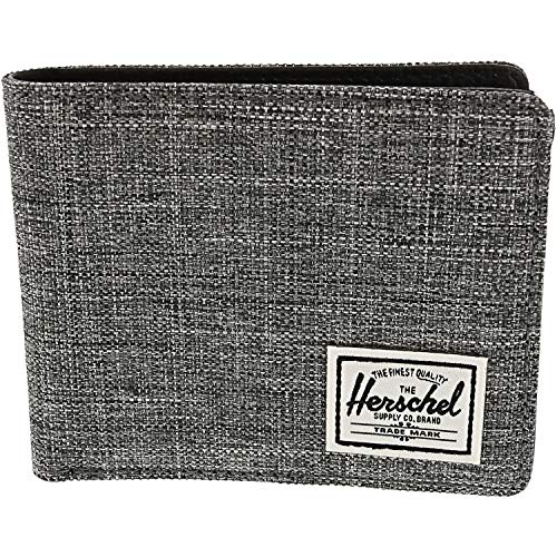 Herschel Supply Co. Cartera para hombre Negro Raven Crosshatch/Cuero sintético negro Talla única