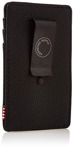 Herschel Supply Raven Leather RFID Billetera Tipo Tarjetas, Piel de Color Negro, Taille Unique Unisex