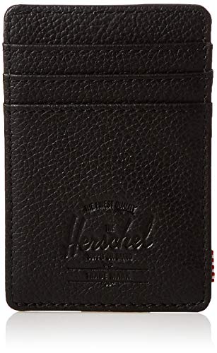 Herschel Supply Raven Leather RFID Billetera Tipo Tarjetas, Piel de Color Negro, Taille Unique Unisex