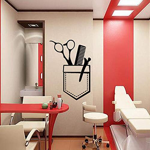 HFDHFH Calcomanías de Pared para peluquería, Pegatinas de Pared artísticas para peluquería, Herramienta de patrón Decorativo, Autoadhesivo extraíble 57X83CM