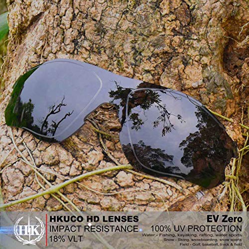 HKUCO Lentes de repuesto para Oakley EVZero OO9308 Gafas de sol Negro TAC Polarizado