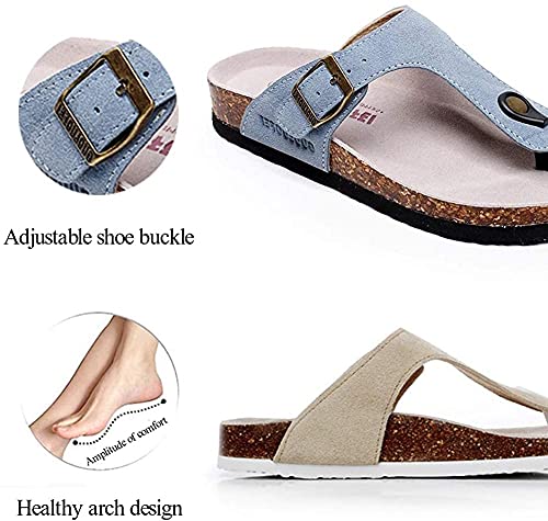 Hombre Mujer Zuecos Sandalias Unisex Adulto Chanclas Vestir Punta Descubierta Corcho Zapatillas Playa Verano Casa Zapatos (42/43 EU, Azul 2)