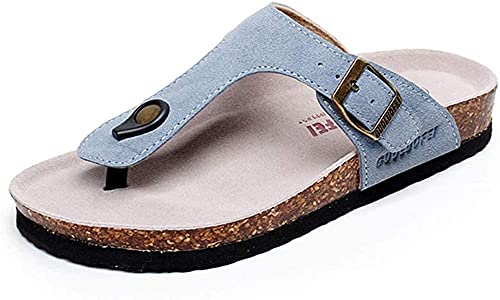 Hombre Mujer Zuecos Sandalias Unisex Adulto Chanclas Vestir Punta Descubierta Corcho Zapatillas Playa Verano Casa Zapatos (42/43 EU, Azul 2)