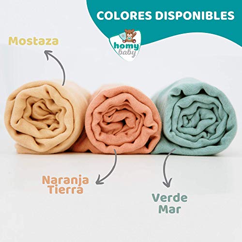 HOMYBABY® Muselina bebe 120x120 [1pc] | Muselinas bebe algodon organico y bambu | Arrullo para bebes | Manta bebe recien nacido | Regalo bebe | Sirve de toalla, gasas, paños de carro, cuna y cambiador