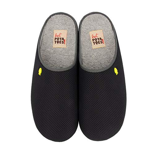 HOT POTATOES MICANOPY, Zapatillas de Estar por casa con talón Abierto Hombre, Gris (Gris Gris), 40 EU