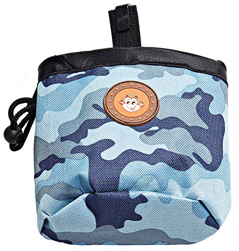 Hrbtag Bolsa para Premios Perro, Bolso Adiestramiento Perro Bolso Entrenamiento Perro Bolsa de Comida para Perros con Correa para el Hombro en la Cintura para Transportar Fácilmente Juguetes (Blau)