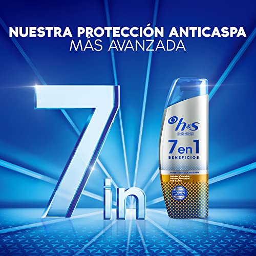 h&s 7en1 Eficaz champú anticaspa Prevención Caída, con cafeína, 300 ml x6