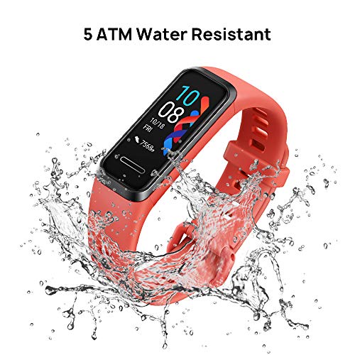 HUAWEI Band 4- Pulsera de actividad con pantalla a color TFT de 0.96 pulgadas, monitorización continua con HUAWEI TruSeen 3.5 24/7, monitoreo del sueño, resistencia al agua 5ATM, Amber Sunrise