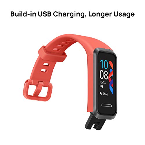 HUAWEI Band 4- Pulsera de actividad con pantalla a color TFT de 0.96 pulgadas, monitorización continua con HUAWEI TruSeen 3.5 24/7, monitoreo del sueño, resistencia al agua 5ATM, Amber Sunrise