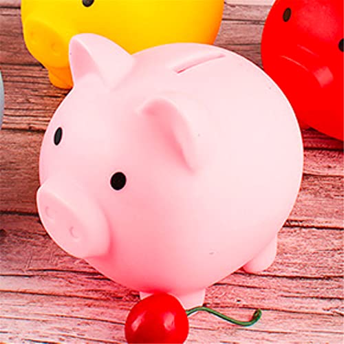 Hucha de plástico en tarro de cerdo, Yehapp color carne/rojo/amarillo/rosa/azul, hucha de dibujos animados para niñas, niños y jóvenes, regalos creativos para niños de tres tamaños
