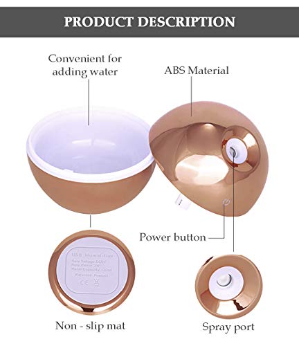 Humidificador aceites Esenciales electrico con 2 filtros incluidos difusor aceites Esenciales humificador de Aromas difusor de Aromas aromaterapia Oficina Cambio Color luz Redondo