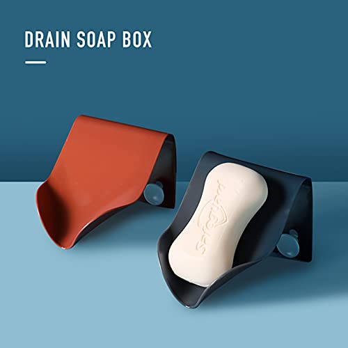 Jabonera sin Uñas para Ducha Soporte de Jabón Autodrenante Jabonera Autodrenante para Baño Jabón de pared de plástico autodrenante Jabonera Autodrenante para Ducha para Cocina y Baño 4 Pcs (4 colores)