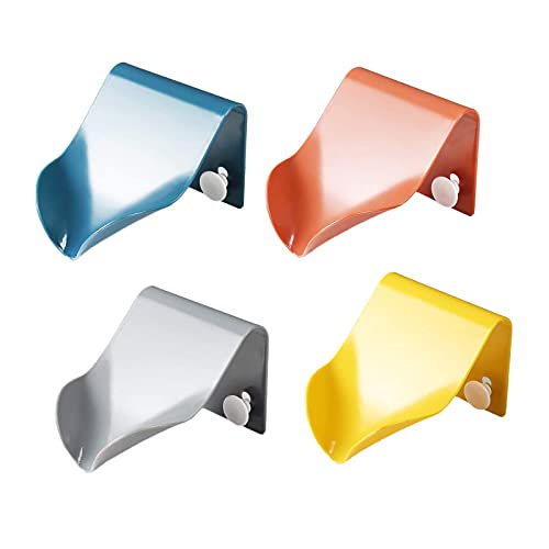 Jabonera sin Uñas para Ducha Soporte de Jabón Autodrenante Jabonera Autodrenante para Baño Jabón de pared de plástico autodrenante Jabonera Autodrenante para Ducha para Cocina y Baño 4 Pcs (4 colores)