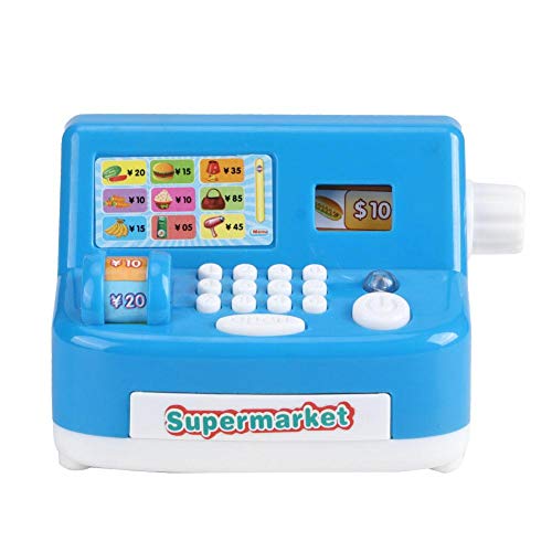 jadenzhou Juguete de Simulación de Supermercado, Juguete de Caja Registradora de Mano de Obra Fina, Desarrollo de Creatividad, Aumento Duradero, Intimidad, Tienda de Juguetes,(Azul)