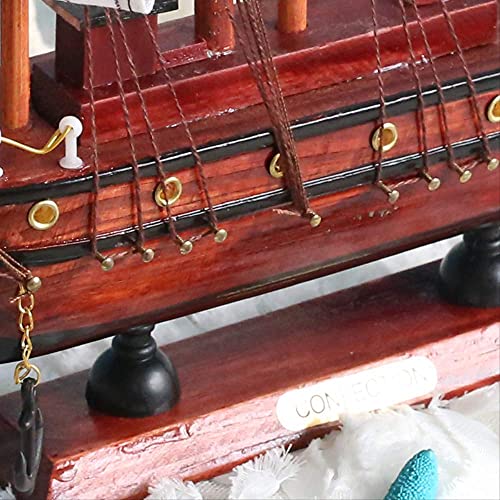 JANEFLY Decoración del hogar Adorno Estatuilla Clásicos Modelo de Barco de Vela Barco Antiguo Modelos de Barco Artesanía Hecha a Mano Estilo mediterráneo Recuerdos náuticos Marinos