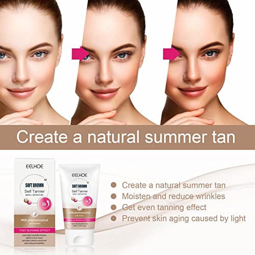 Jayehoze Loción autobronceadora - Hidratante Diario de Bronceado sin Sol - Crema autobronceadora para Todos los Tonos de Piel, loción bronceadora autobronceadora con Aloe Vera
