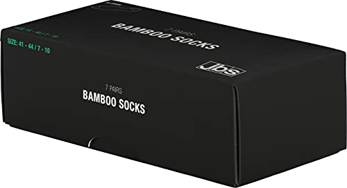 jbs men's bamboo socks, paquete de 3 calcetines cortos de bambú para hombre, negro, 41-44