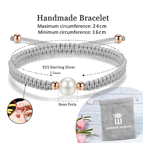 JENDEAR Pulseras de Perlas Trenzadas para Mujer Chicas Amistad Pareja Pulseras de Cuerda Trenzada Hechas a Mano Regalos Joyería Yoga