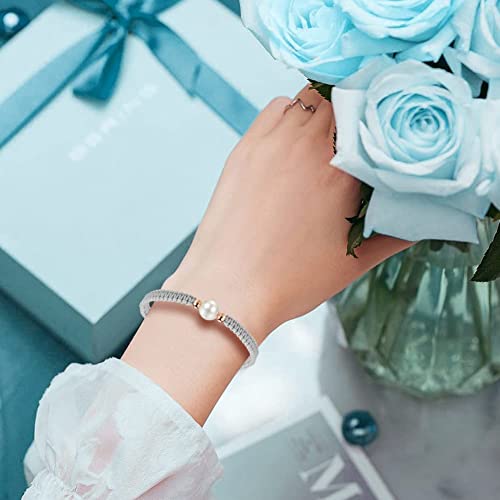 JENDEAR Pulseras de Perlas Trenzadas para Mujer Chicas Amistad Pareja Pulseras de Cuerda Trenzada Hechas a Mano Regalos Joyería Yoga