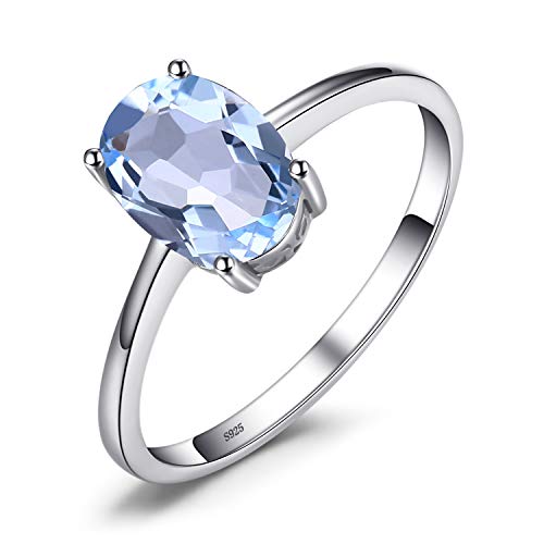 JewelryPalace Anillos Mujer Plata Piedra Preciosa Natural Amatista Citrino Granate Peridoto Topacio Birthstone Solitario, Anillos Plata de ley 925 Mujer, Aniversario, Joyería Personalizada