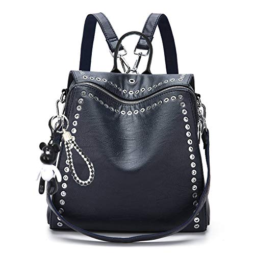 JOSEKO - Mochila de piel sintética, con remache, para mujer, bandolera, de moda