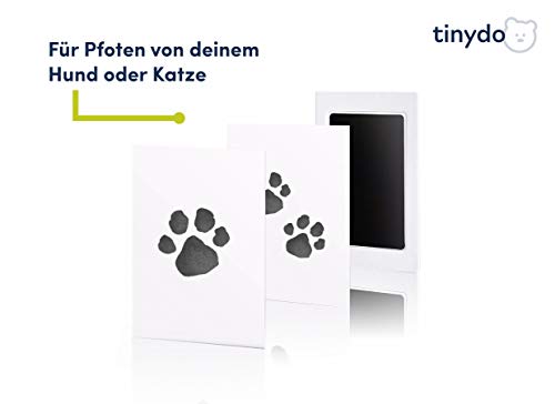 Juego de impresión de huellas sin tinta con marco de fotos, 2 unidades, para perros y gatos, regalo para propietarios de mascotas, almohadilla de tinta negra sin contacto con el color