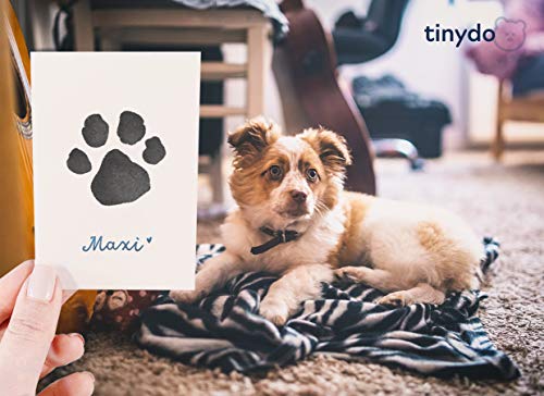 Juego de impresión de huellas sin tinta con marco de fotos, 2 unidades, para perros y gatos, regalo para propietarios de mascotas, almohadilla de tinta negra sin contacto con el color