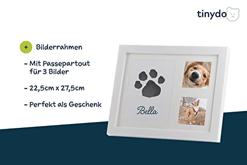 Juego de impresión de huellas sin tinta con marco de fotos, 2 unidades, para perros y gatos, regalo para propietarios de mascotas, almohadilla de tinta negra sin contacto con el color