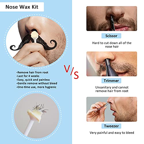 KalisCare Nose Wax Kit, Kit de depilación con cera para hombres y mujeres, 100 g