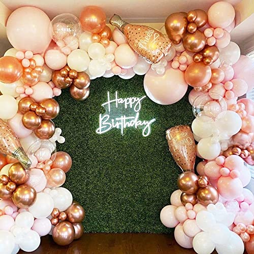 Kit Arco Globo Oro Rosa, 132 Piezas Kit Arco Guirnalda Globos Oro Rosa Cromado Rosa Dorado Rosa Blanco para Baby Shower, Niñas Mujer Cumpleaños, Bodas, Aniversario, Bohoo, Decoraciones Fiestas